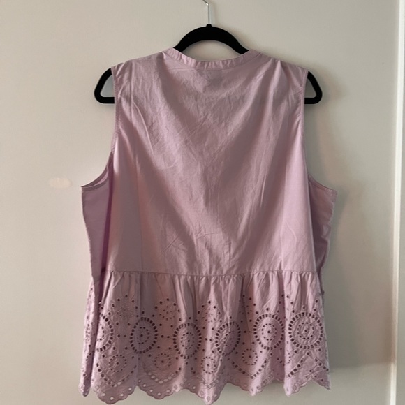 Gap Eyelet Sleeveless Lilac Purple Spring Top | New With Tag | NWT - Picture 3 of 4